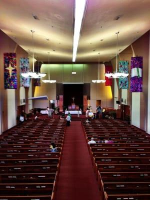 View from the choir loft before one of the services.