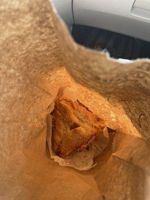 Empanada at bottom of bag lol