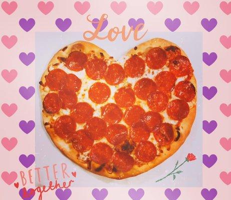 Heart Shaped Pizza's available for Valentine's Day!