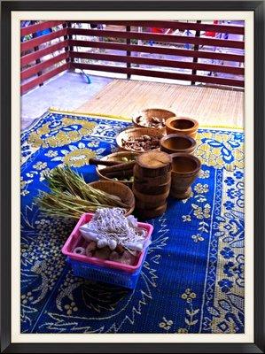 preparing herbal compresses in Chiang Mai, Thailand