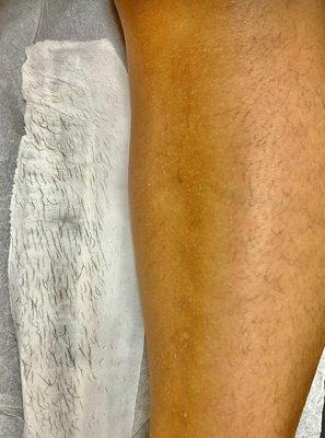 I'm so confident  in the wax products I use in my suite I'm proud to share the results with you   ( lower leg wax)