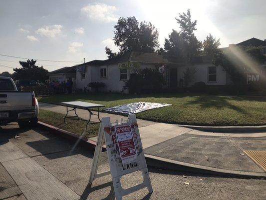 The Food bank is located right in the corner residence.