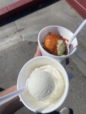 Coconut and limon con chamoy y tajin