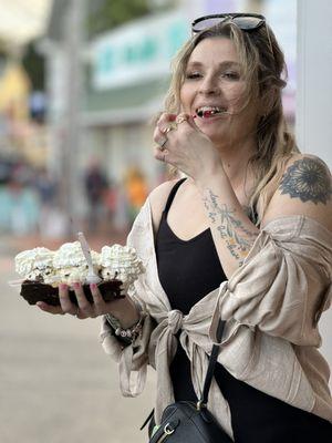 My beautiful wife with a Campfire Sundae