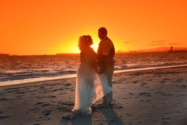 My sunset beach wedding photographed by Eugene Photography