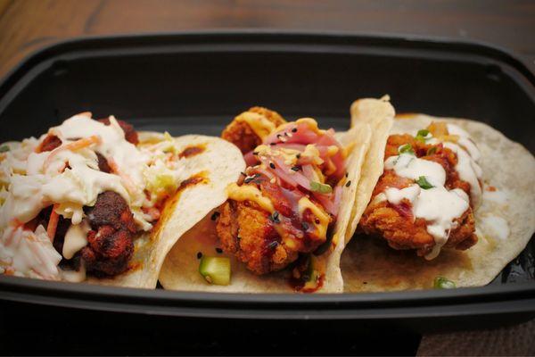 Fried Chicken Taco - Hot Honey Fried Chicken Taco- Nashville Hot Fried Chicken Taco- Korean BBQ Chicken