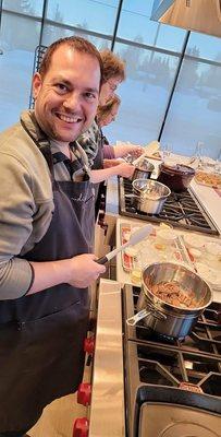 Oliver enjoying the cookie class.