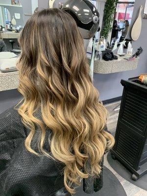 Ash blonde balayage