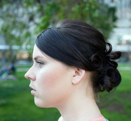 Updo and makeup for an outside Photoshoot