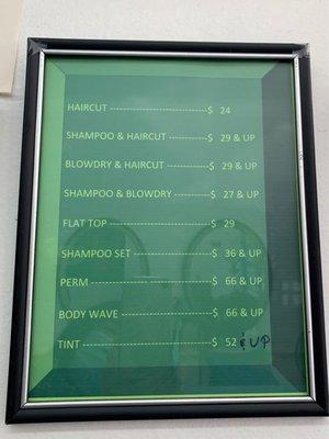 Price list