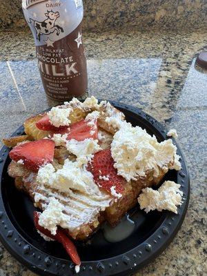 French toast sticks kids meal with strawberries and cream (kids wanted to decorate their toast before the picture)