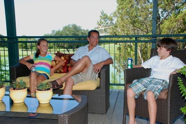 Outdoor deck overlooking the Yaupon golf course