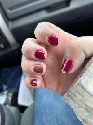 Gel manicure not even week old