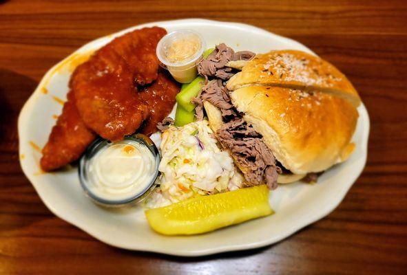 Beef on weck & chicken finger combo