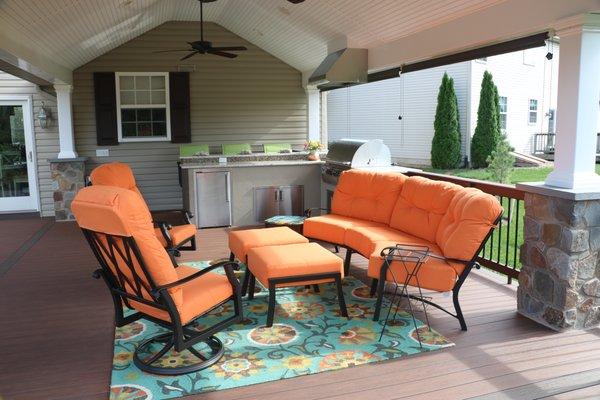 Timberteck deck with A-frame roof, & outdoor kitchen - Manheim PA