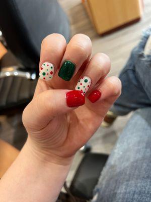 Christmas nails done by Chau