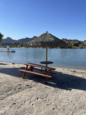 Beach outside the restaurant