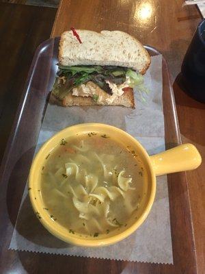 Chicken Salad Sandwich and Chicken Noodle Soup