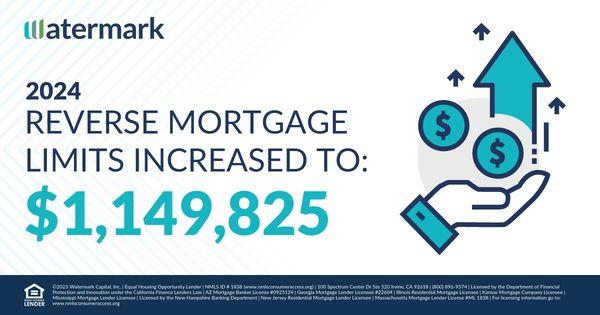 2024 Reverse Mortgage limits increased to $1,149,825