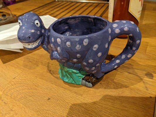 Glazed dinosaur mug