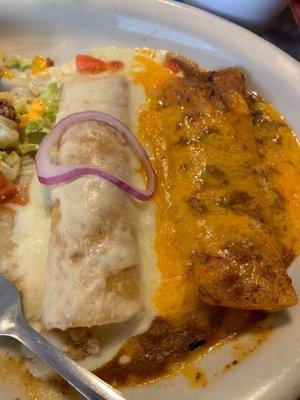 Chicken and cheese enchiladas