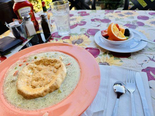 Chicken pot pie was good but would of loved if it had more pie crust