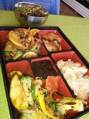 Bulgogi Korean Plate w/ extra cooked veggies and salad