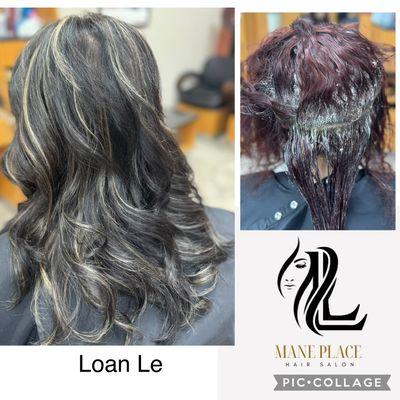 Highlight, haircut and style by Loan Le : https://maneplacehairsalon.com/our-services/