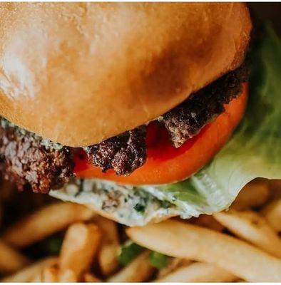 Lamb-burger with French Fries