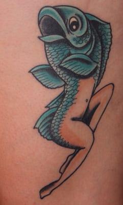 Mark-Anthony Tyner's work. Reverse mermaid for first tattoo