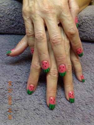 watermelon nails