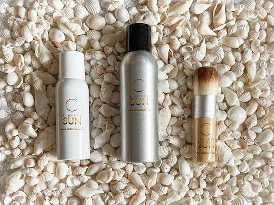 Easy blending- Sinless Sun's Tan in a can flawless sunless tanning in an aerosol spray.