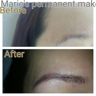 Before and After brows