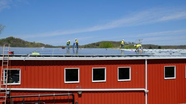 Commercial Solar Installation in progress in Athens, OH