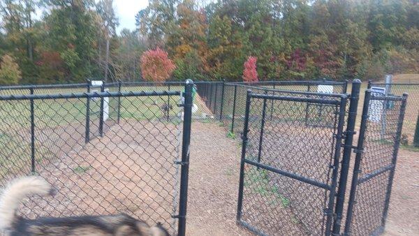 Double gated entry with separate for big and small dogs