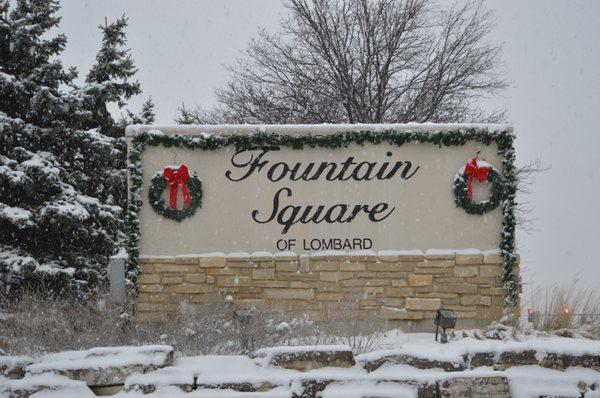 Fountain Square sign December 11, 2016  Meyers Road Entrance