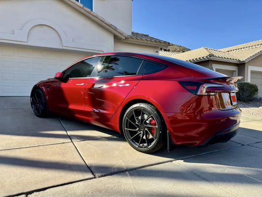 Tesla Model 3 Performance in Ultra Red