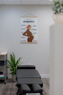 Our chiropractic tables are the latest technology with traction, drop, and built to accommodate growing belly's during pregnancy.