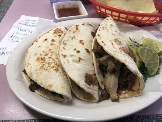 Carnitas, Asada, and Barbacoa Tacos