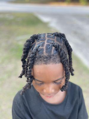 Kids retwist and two strand style