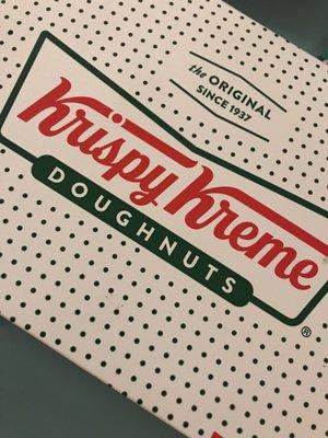 Box of fresh @Krispykreme donuts