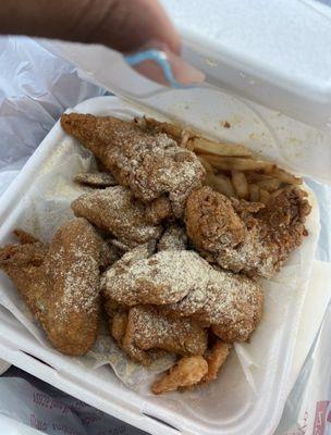 Large Tenders & Shrimp Plate