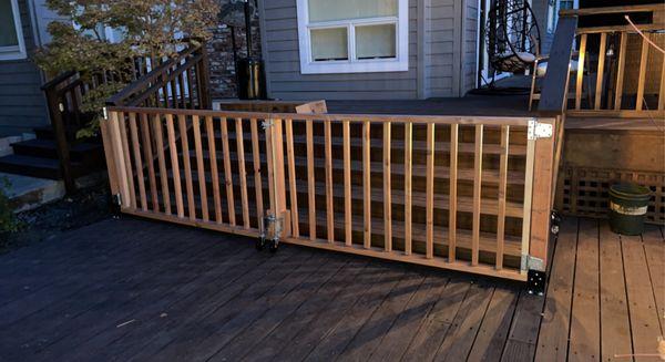 Double Gate custom built around client's pool deck.