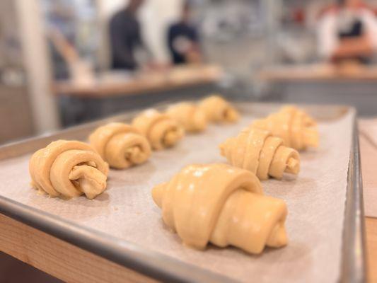 We made plain and caramelized onions & gruyere croissants