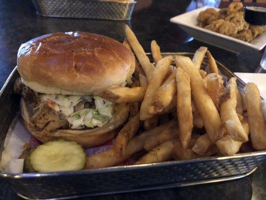 Chopped Smoked Pulled Pork Sandwich