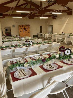 Hall set for anniversary dinner