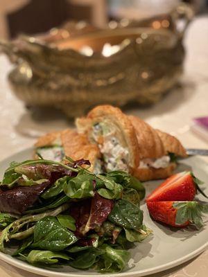 Cranberry chicken salad croissant sandwich