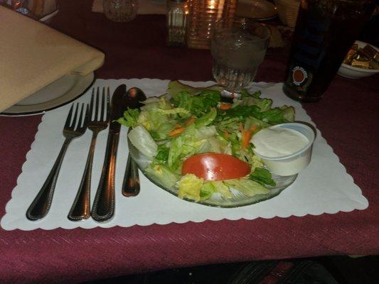 Salad with ranch