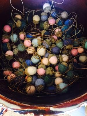 Felted acorns