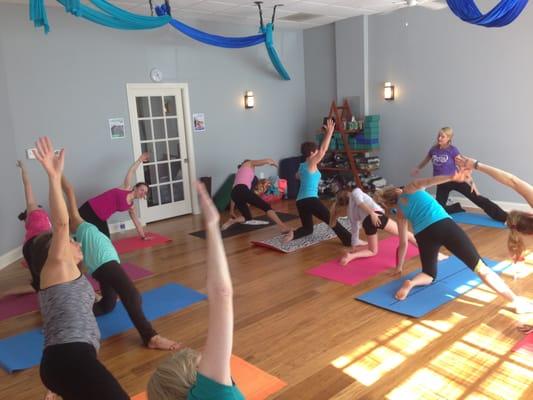 Beginners Class in the Moon Room. Class of all levels are available at the studio.